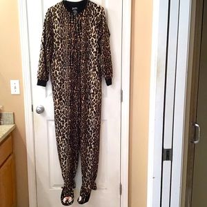 Women’s Nick & Nora Leopard Footie Pajamas